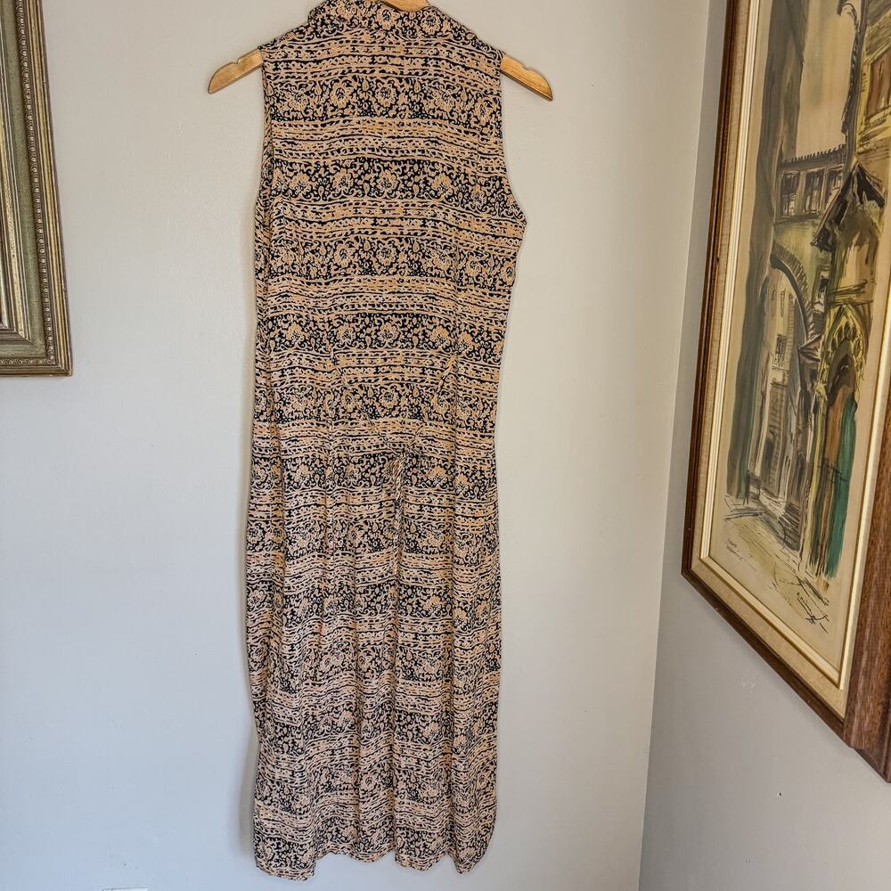 Vintage Studio I Petite Paisley Print Button Front Sleeveless Maxi Dress 8P - Picture 7 of 9